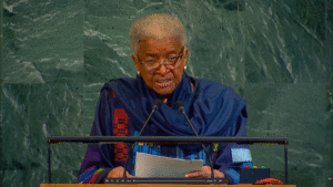 Ellen Johnson Sirleaf speaking at UN at 80
